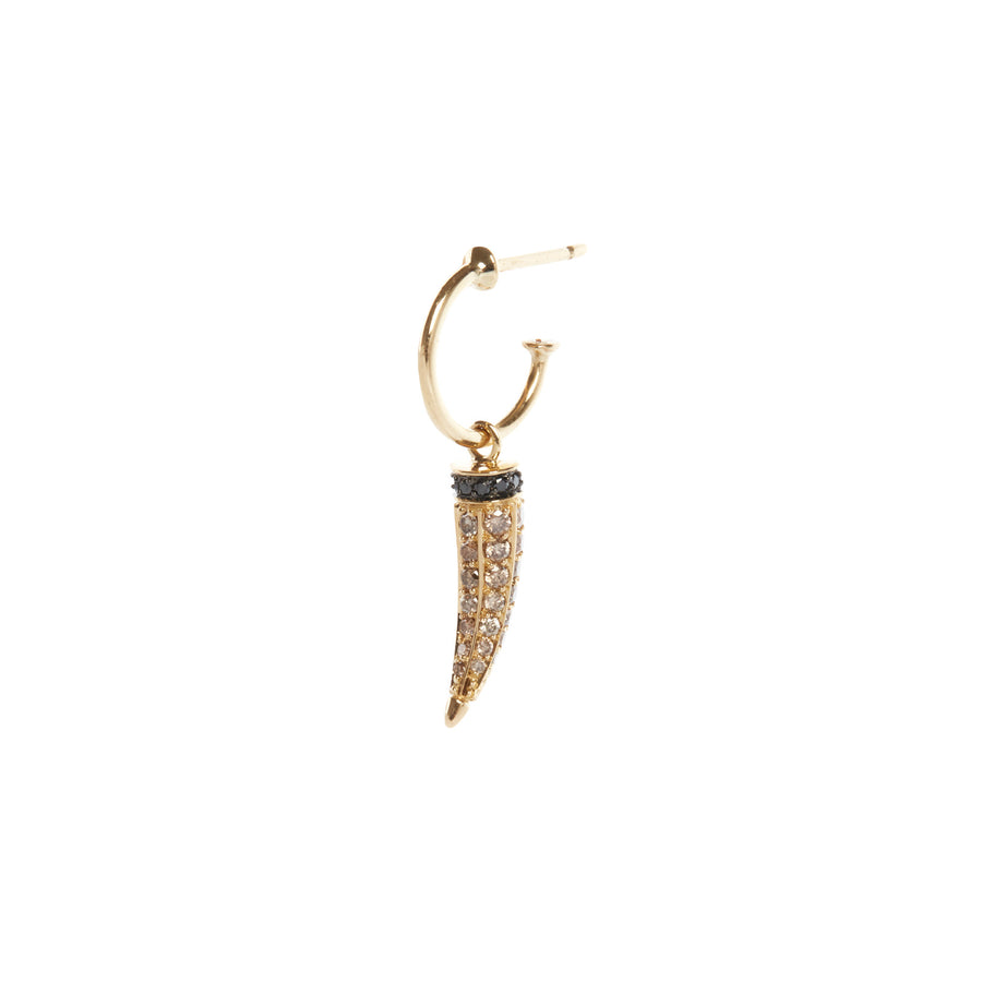 Ara Vartanian Horn Earring - Black and Brown Diamond - Earrings - Broken English Jewelry side view