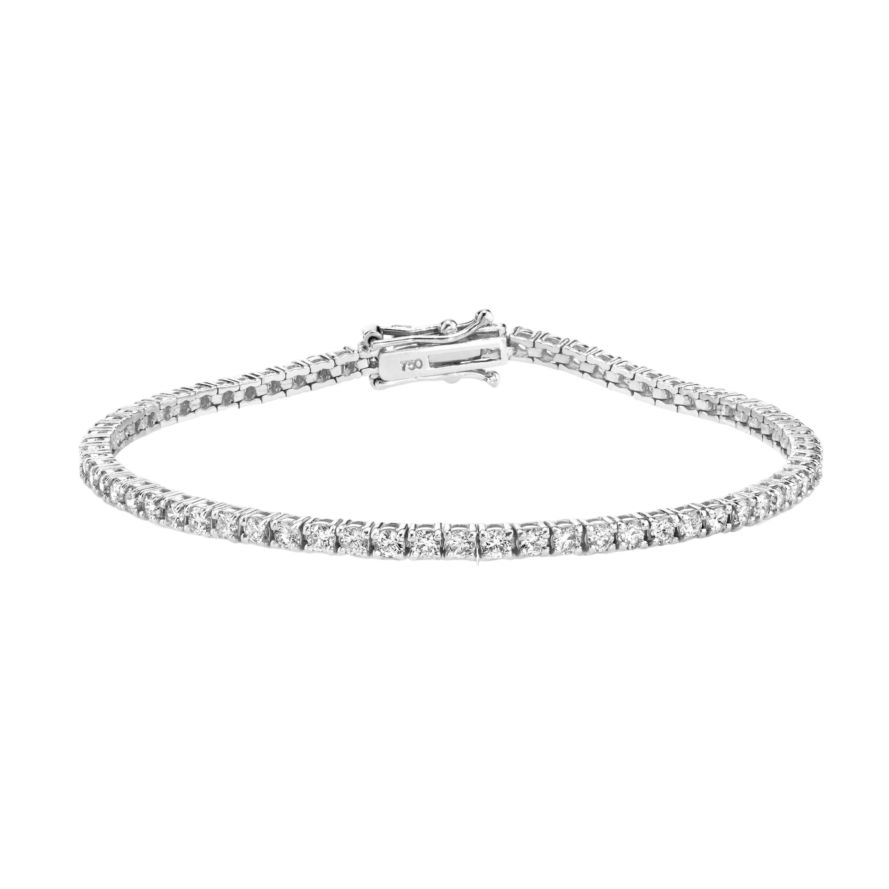 Mini Tennis Bracelet in 18K White Gold