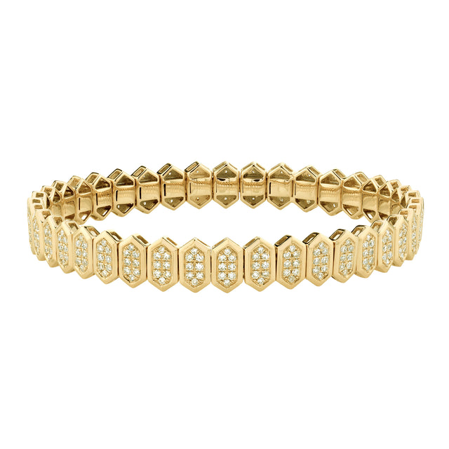 Diamond Elongated Hexagon Stretch Bracelet