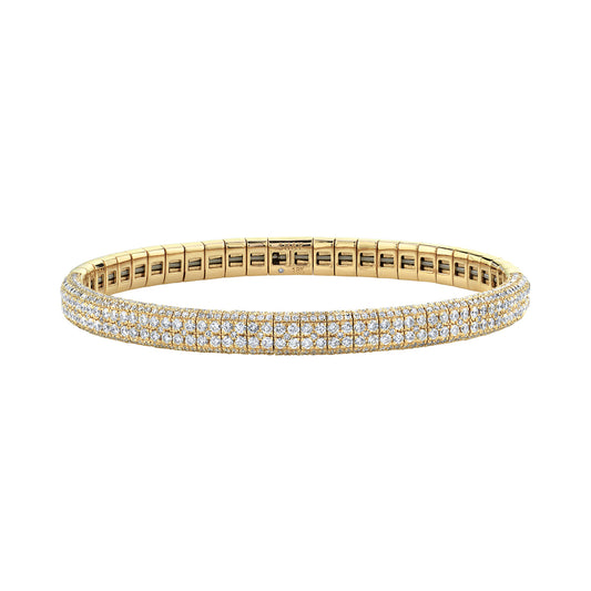 Double Row Pave Stretch Bangle Bracelet - Main Img