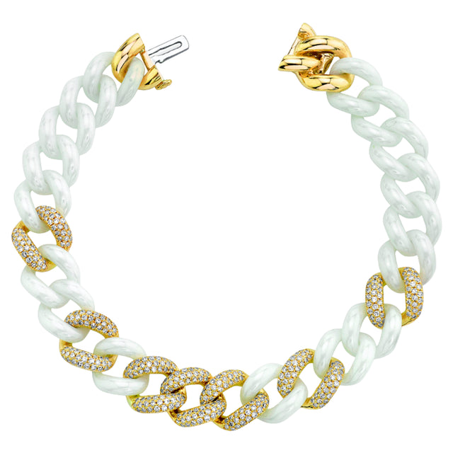 Diamond White Ceramic Essential Link Bracelet