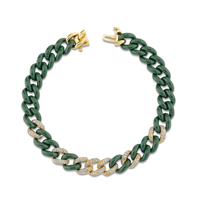 Green Ceramic Medium Link Bracelet