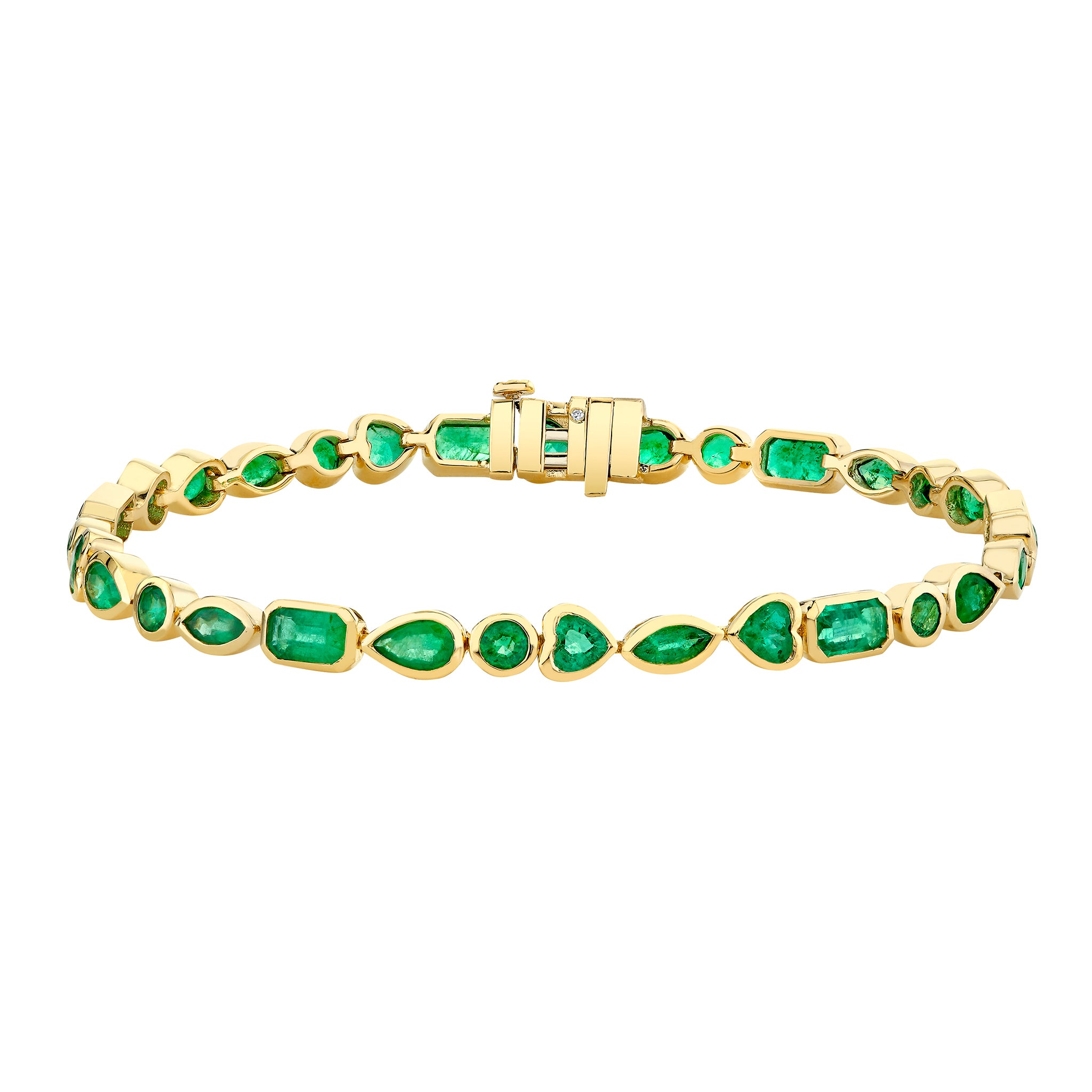 Mixed Emerald Bezel Tennis Bracelet