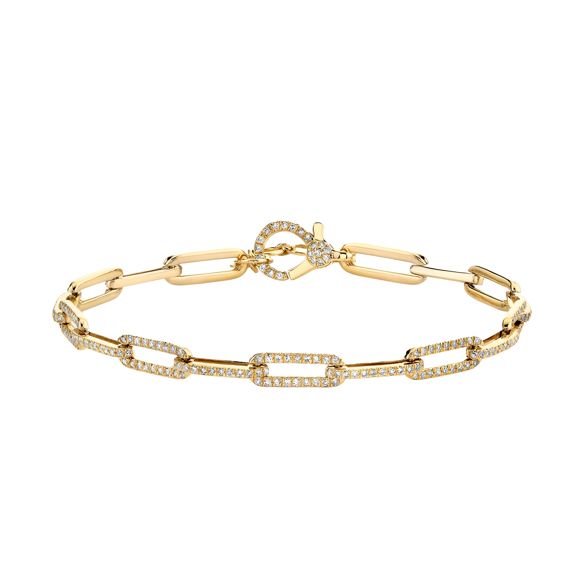 Pave Flat Cable Link Bracelet