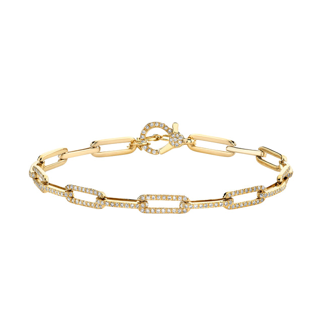 Pave Flat Cable Link Bracelet