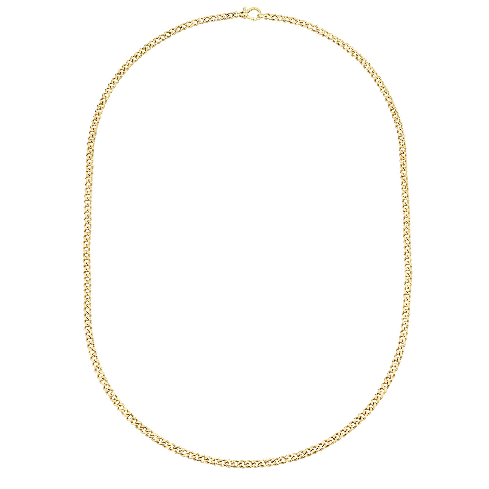 SHAY Solid Gold Baby Flat Link Curb Chain - Necklaces - Broken English Jewelry top view