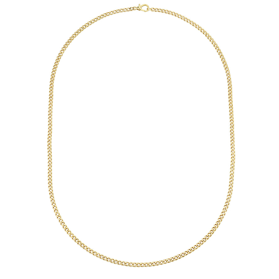 SHAY Solid Gold Baby Flat Link Curb Chain - Necklaces - Broken English Jewelry top view