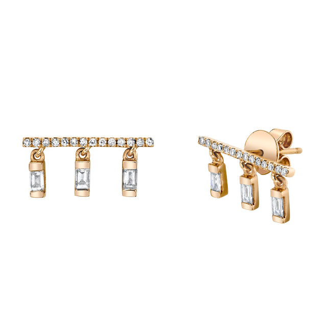 Chime Diamond Stud Earrings in 18K Rose Gold