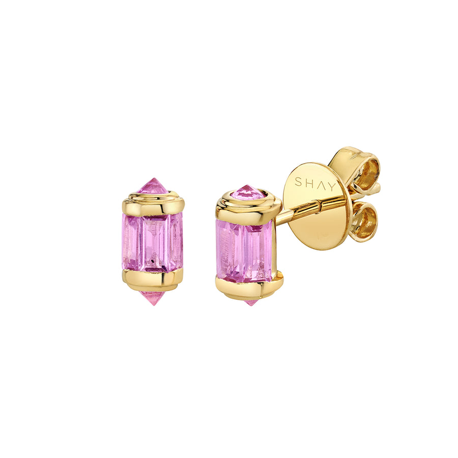 Pink Sapphire Ripple Studs