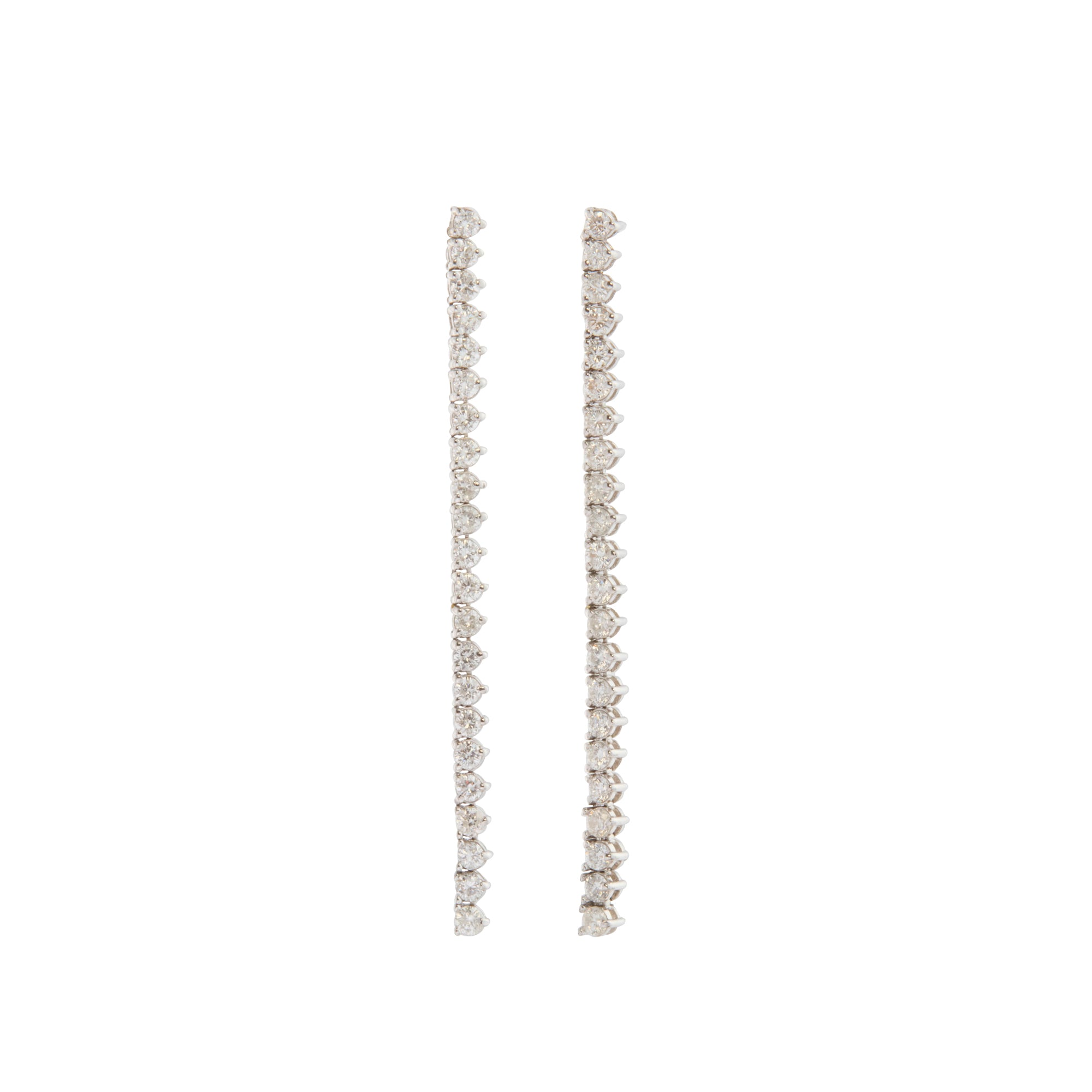 Diamond Single Tennis Drop Earrings