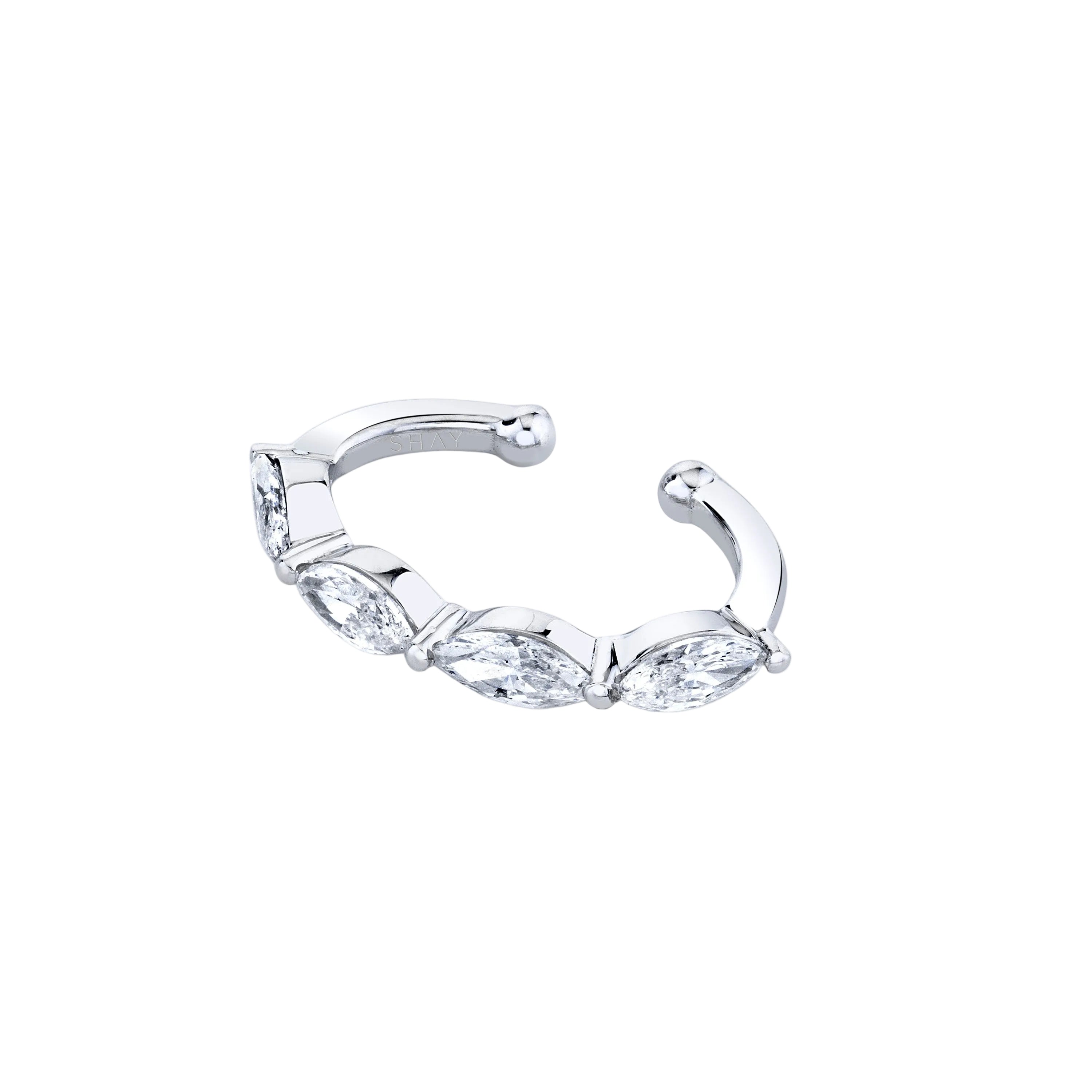 Marquise Diamond Ear Cuff in 18K White Gold