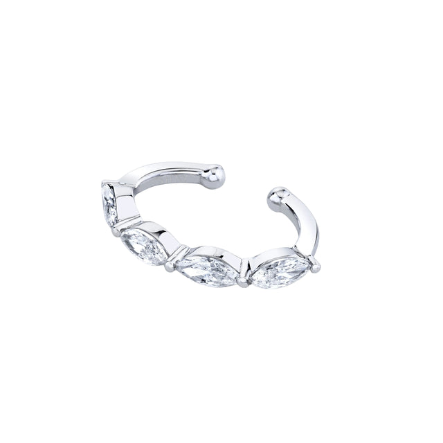 Marquise Diamond Ear Cuff in 18K White Gold