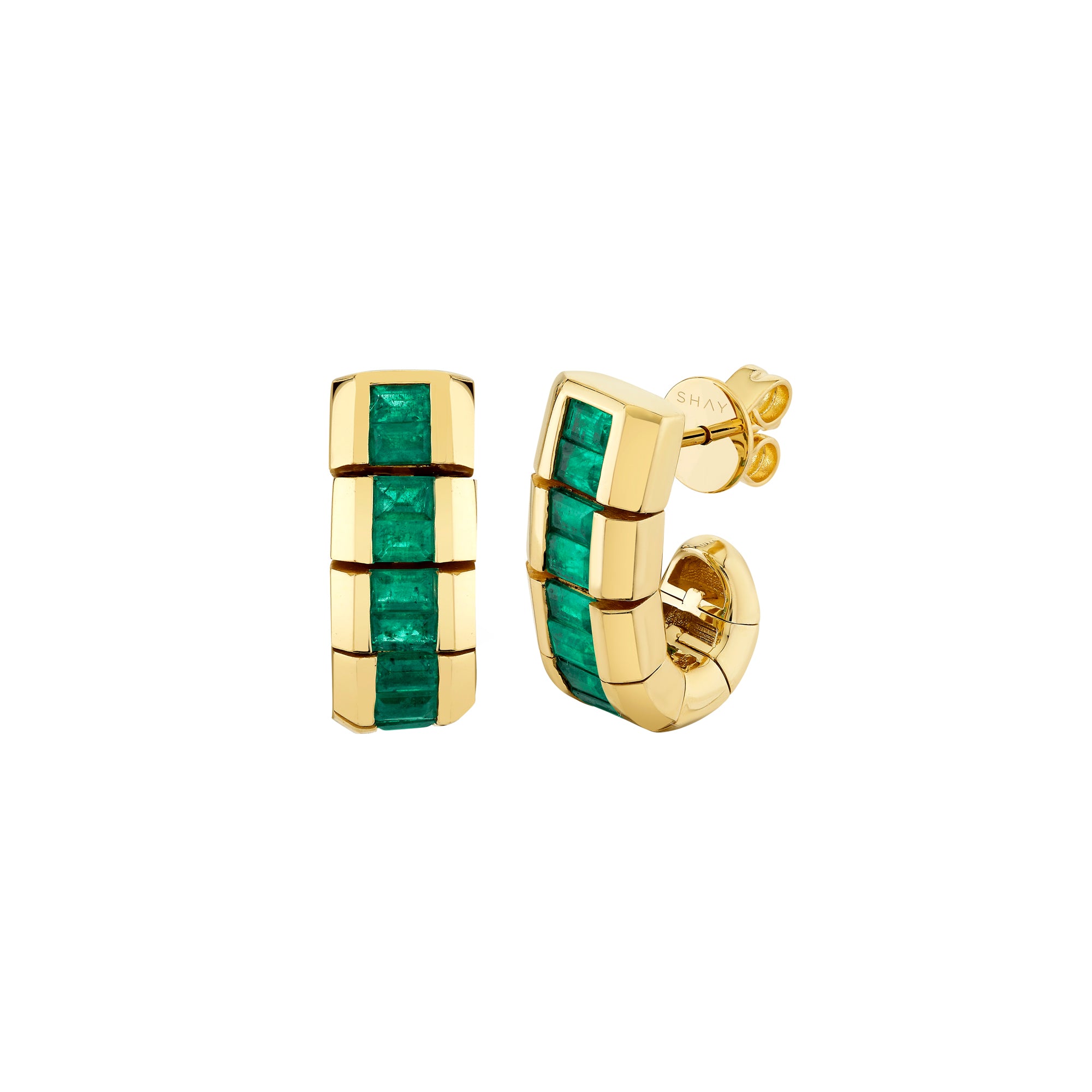 Emerald Harrods Exclusive Scales Huggie Earrings