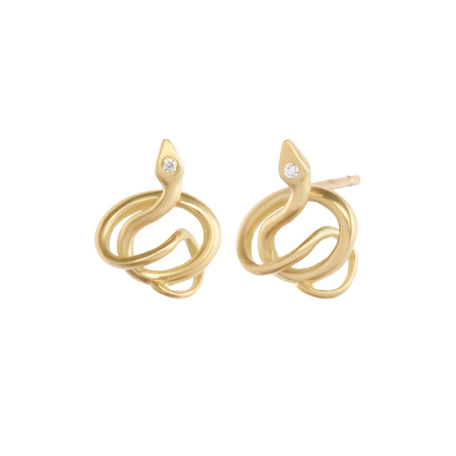 Diamond Head Serpent Studs