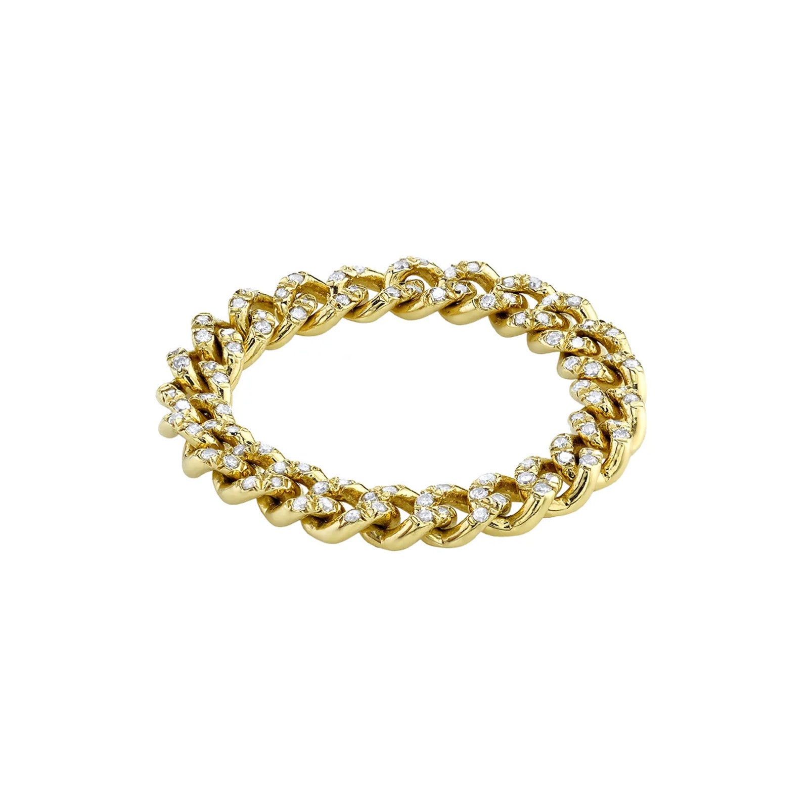 SHAY Baby Link Diamond Ring - Yellow Gold - Rings - Broken English Jewelry front view