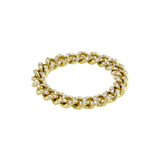 Baby Link Diamond Ring - Yellow Gold - Main Img