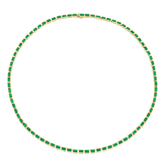 Tennis Necklace - Emerald - Main Img