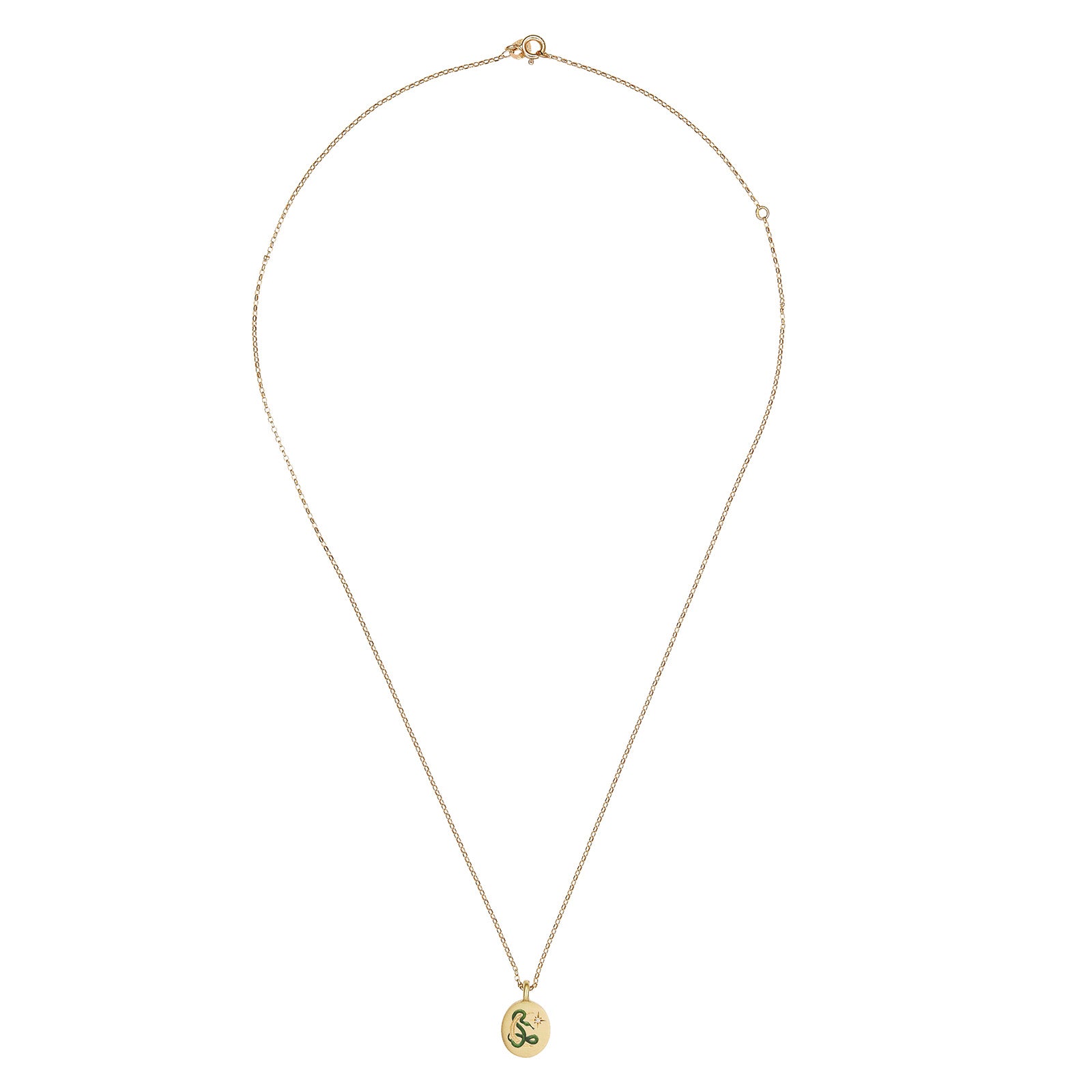 Cece Enamel Snake and Moon Pendant Necklace - Necklaces - Broken English Jewelry top view