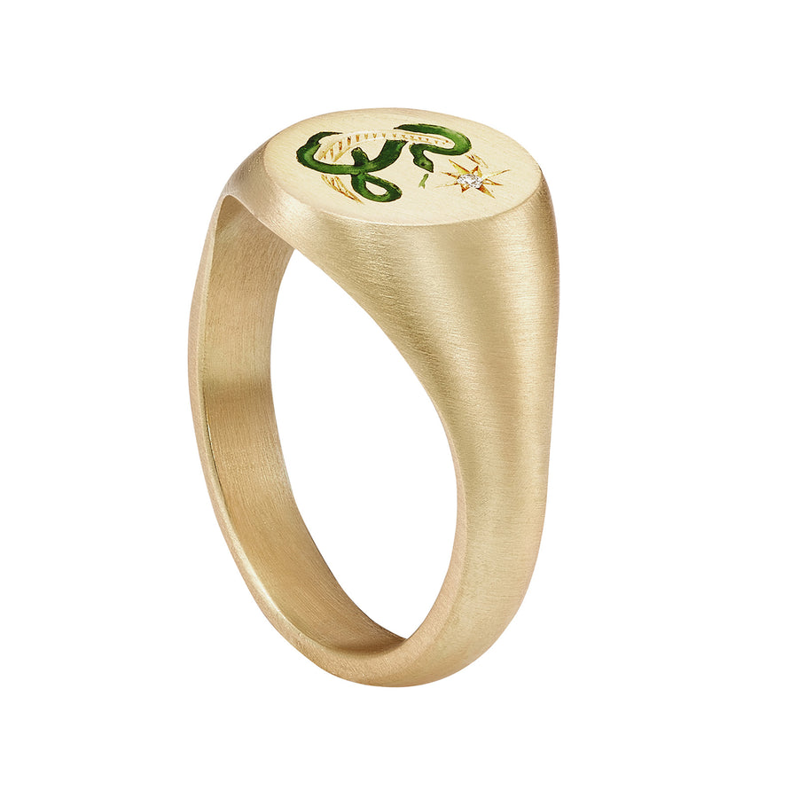Cece Snake and Moon Ring - Rings - Broken English Jewelry side view