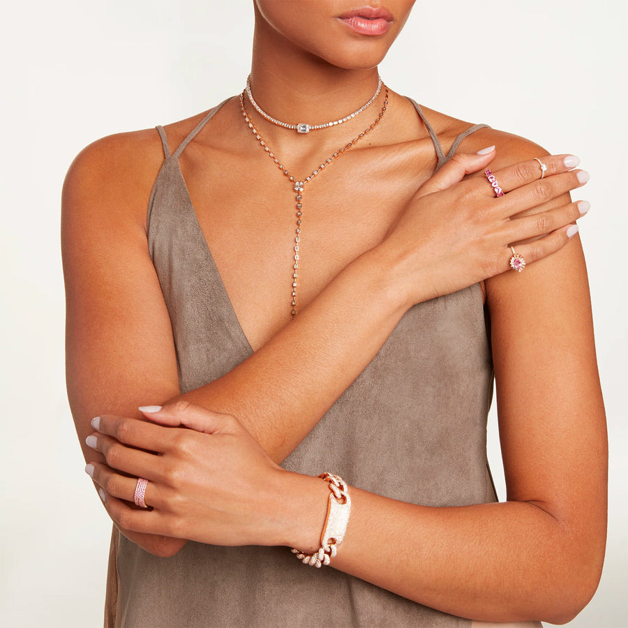 SHAY Illusion Y Drop Lariat Necklace - Necklaces - Broken English Jewelry on model