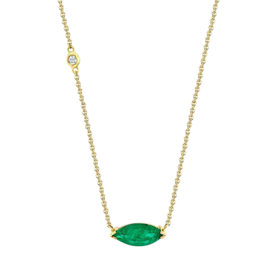 SHAY Emerald Marquise Pendant Necklace - Necklaces - Broken English Jewelry, front view