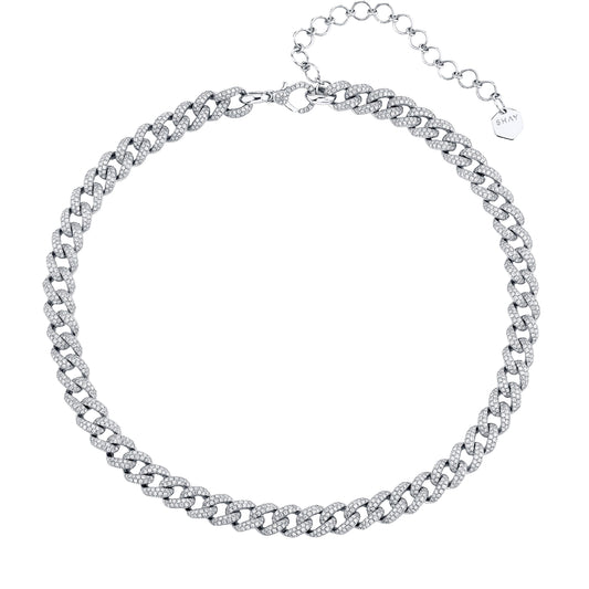 Medium Full Pave Diamond Link Necklace - Main Img