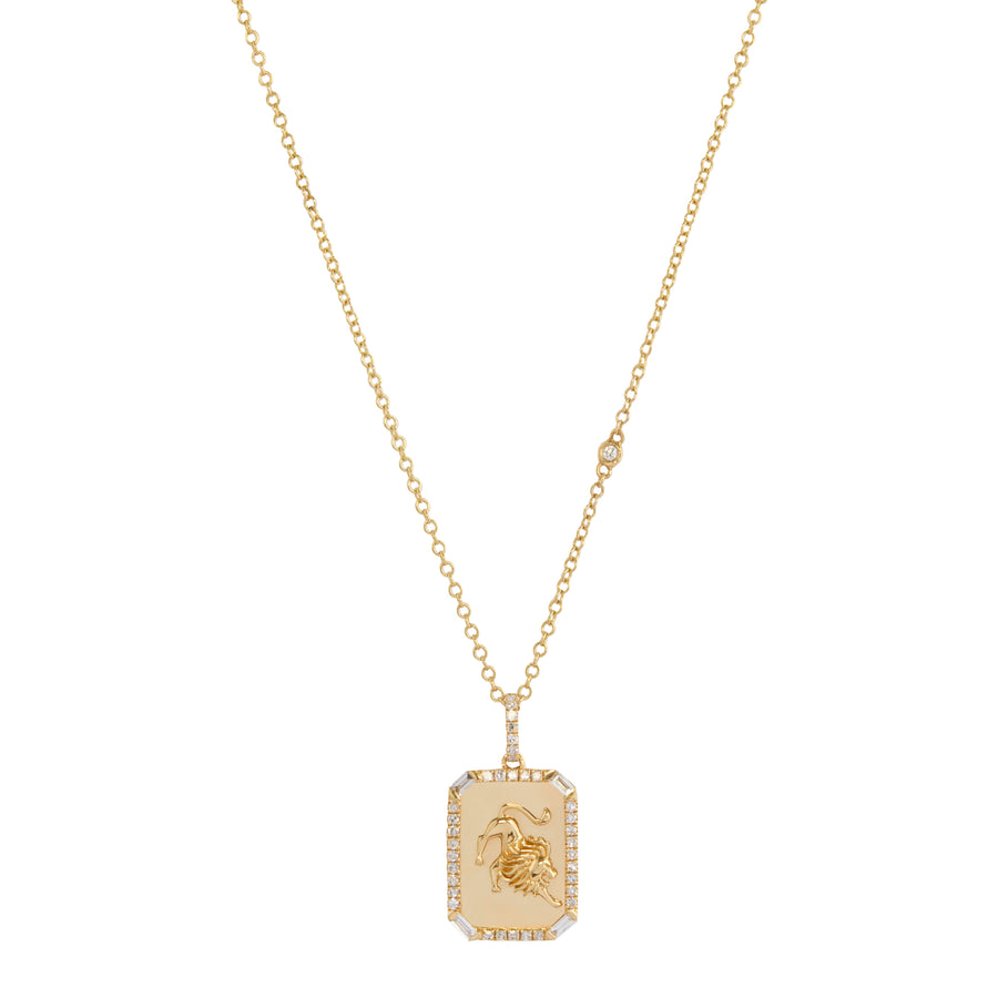 Mini Diamond Leo Nameplate Necklace