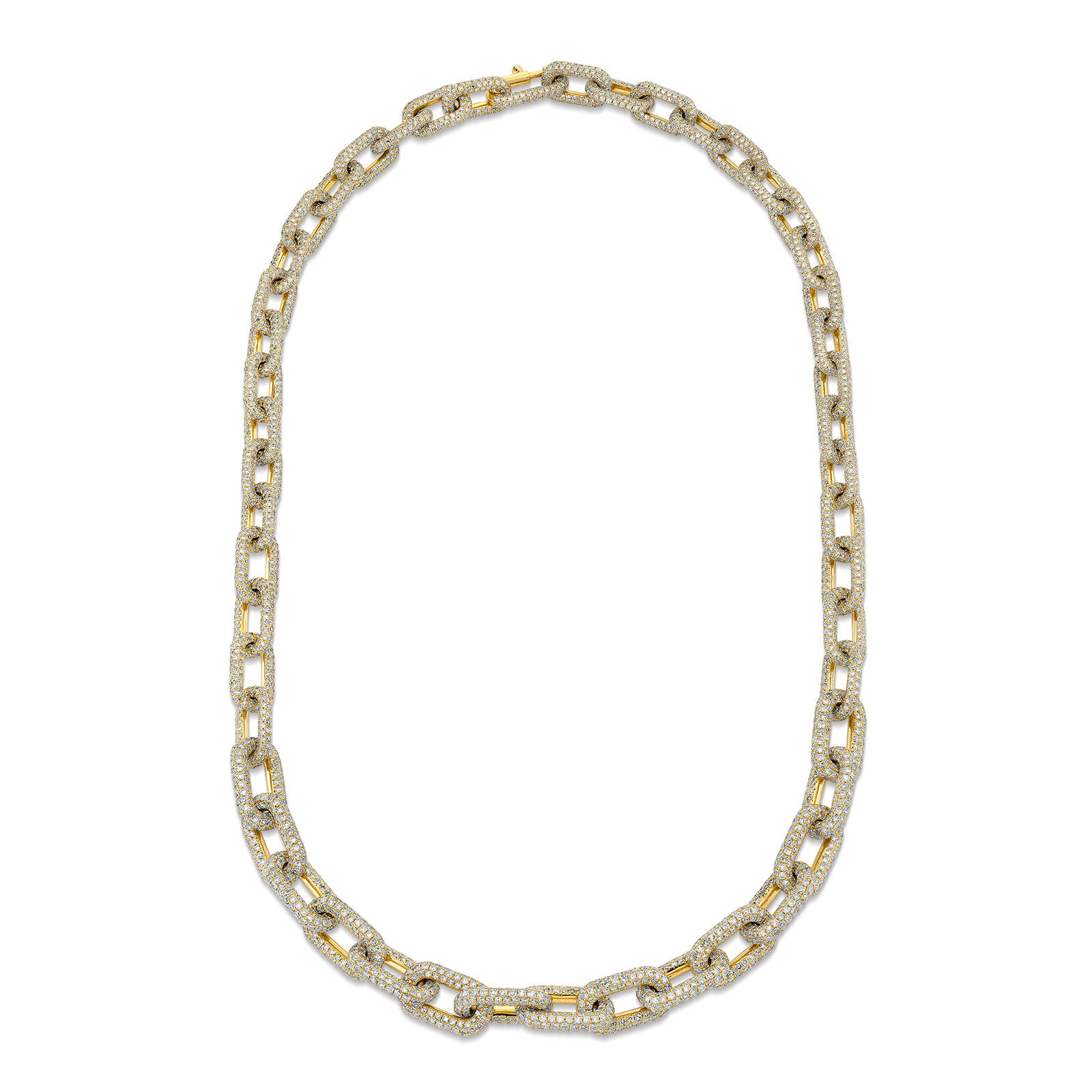 Pave Diamond Cable Link Necklace
