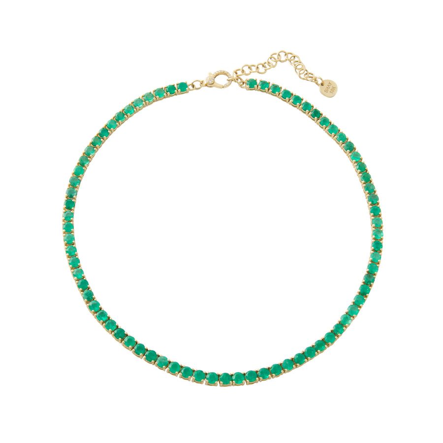 Colombian Round Emerald Tennis Necklace