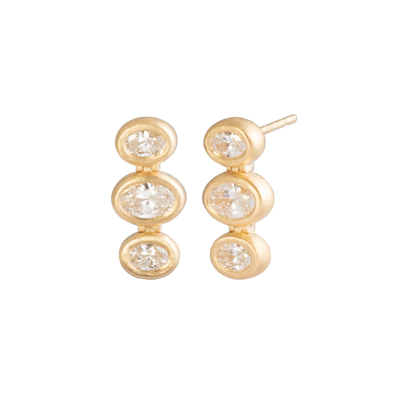 Triple Diamond Drop Earrings