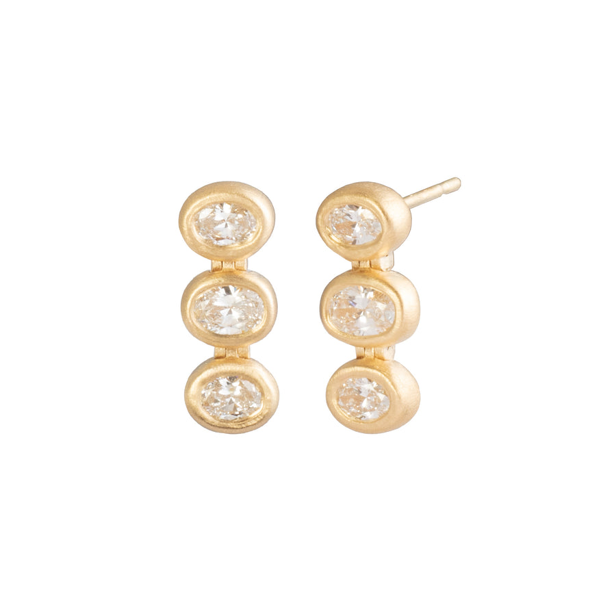 Loriann Stevenson Graduated Oval Diamond Drop Earrings - Earrings - Broken English Jewelry