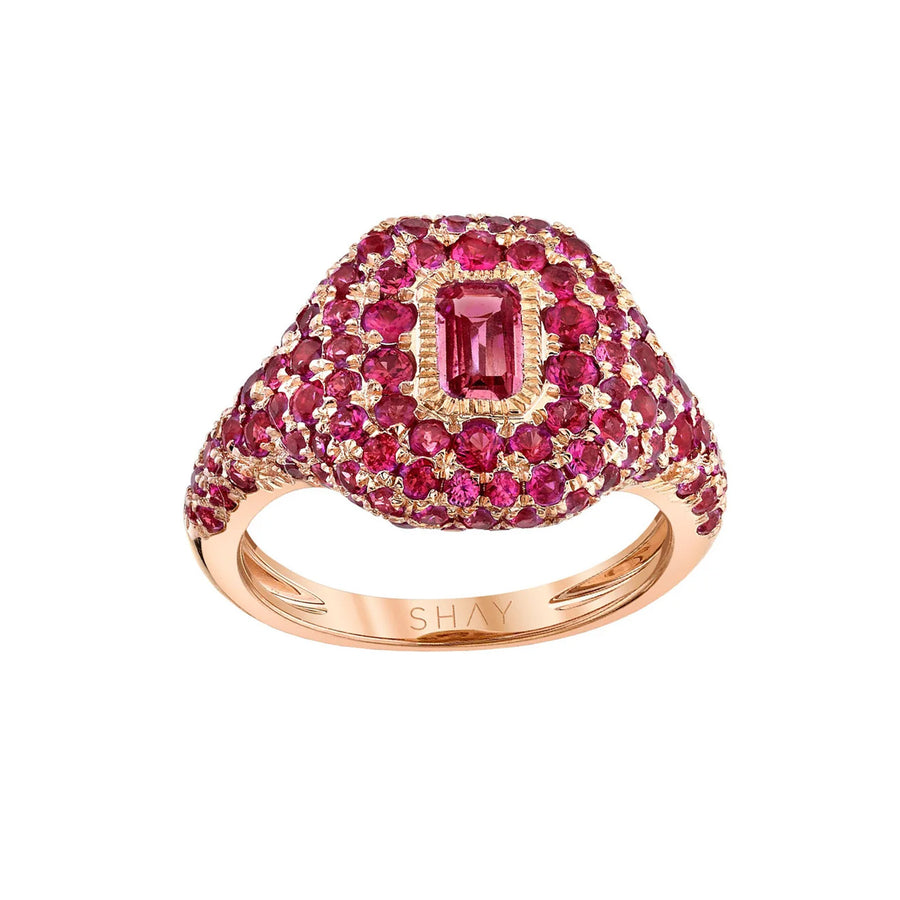 SHAY Pave Ruby Pinky Ring - Rings - Broken English Jewelry front view