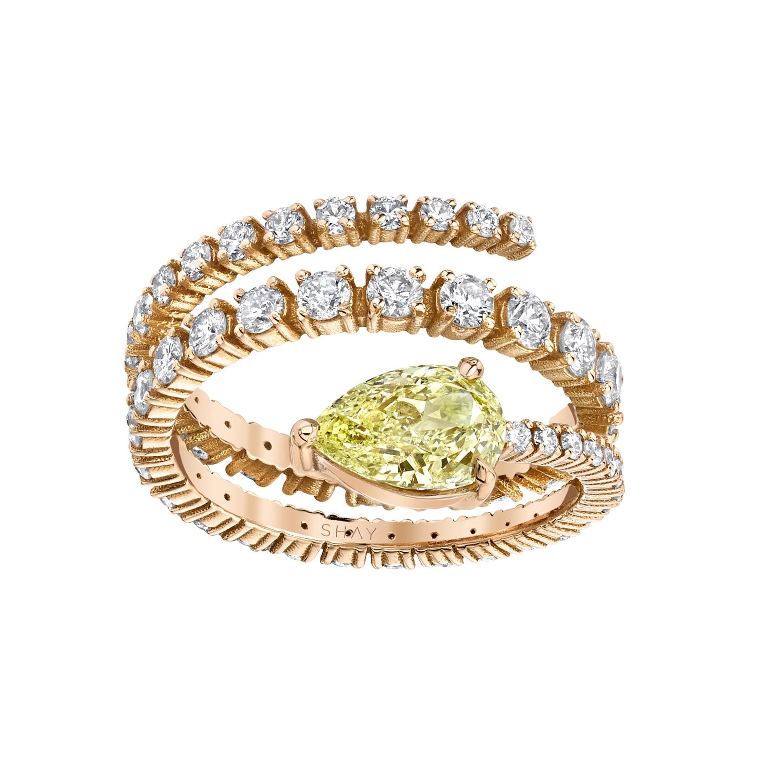 SHAY Spiral Teardrop Ring - Rings - Broken English Jewelry front view