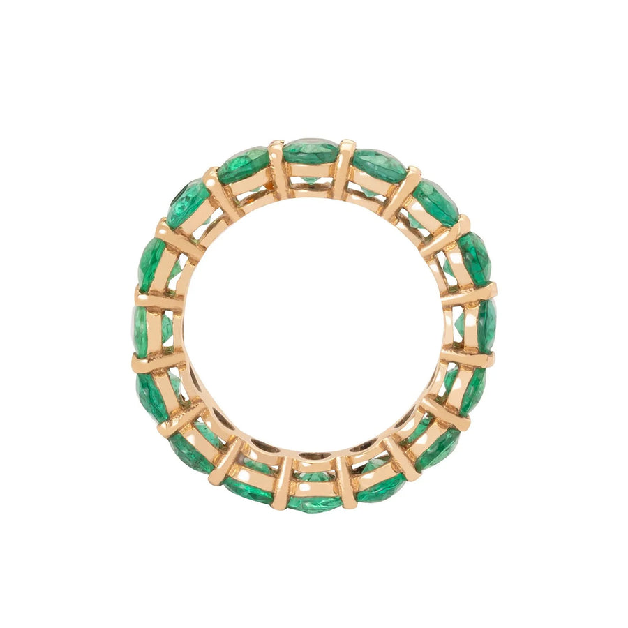 SHAY Oval Eternity Ring - Emerald - Broken English Jewelry top view