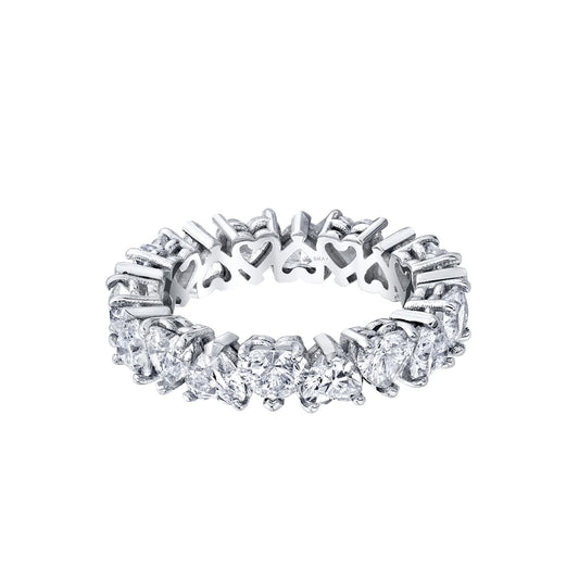 Heart Diamond Eternity Ring - White Diamond - Main Img