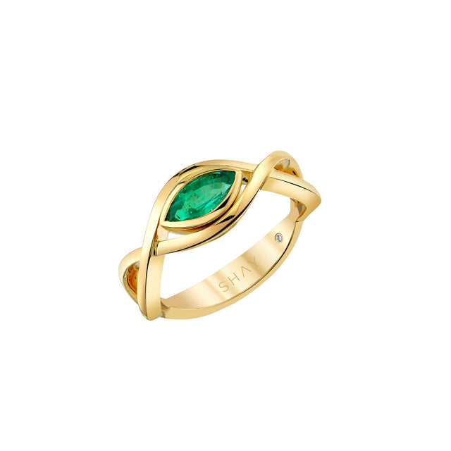Emerald Marquise Vine Ring