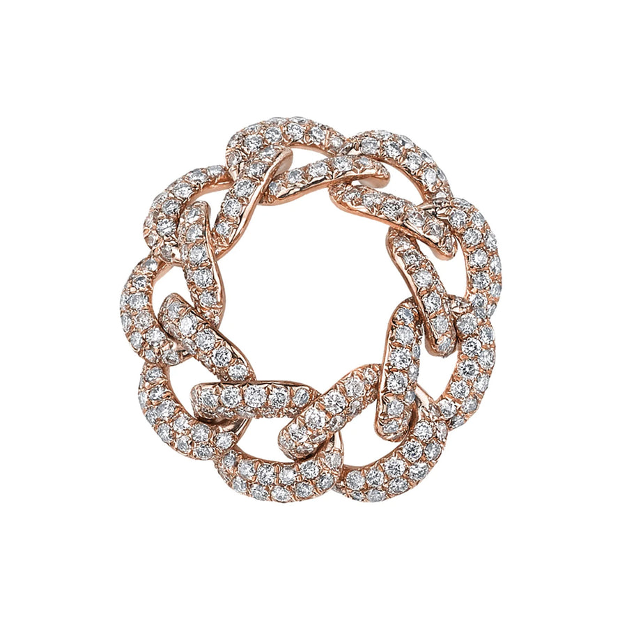 SHAY Essential Pave Link Ring - Rose Gold - Broken English Jewelry top view