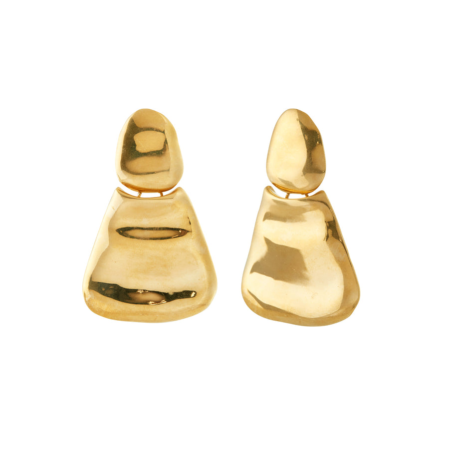 Ariana Boussard-Reifel Tidal Brass Earrings front and side view