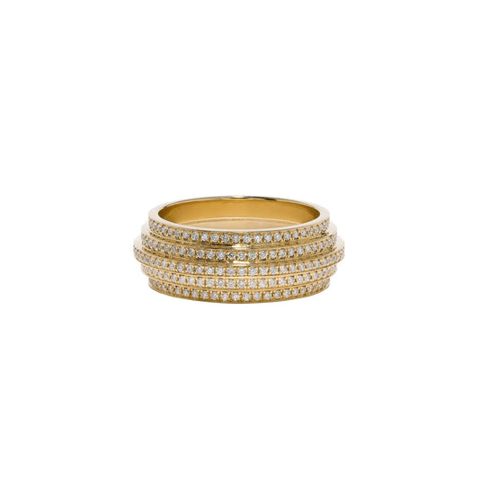 Pave Diamond 5-Tier Staircase Ring - Main Img