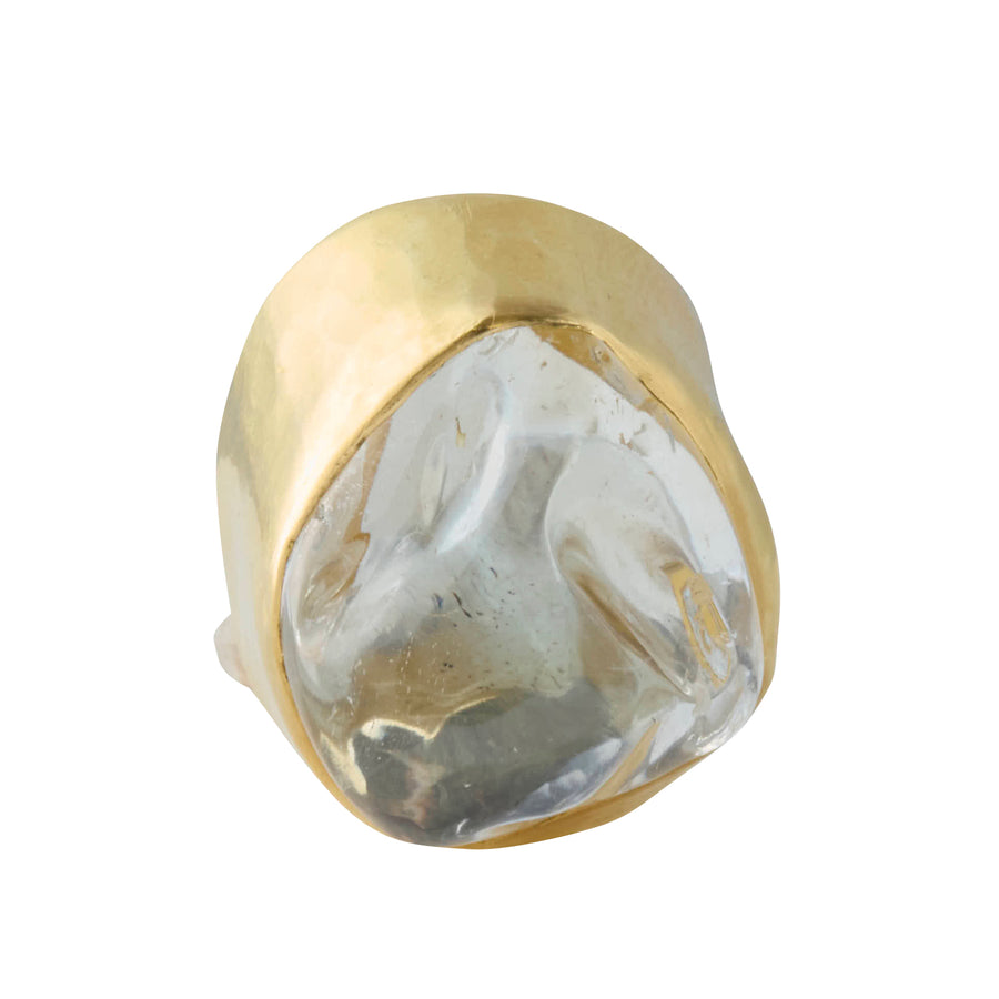 White Tourmaline Tibetan Ring
