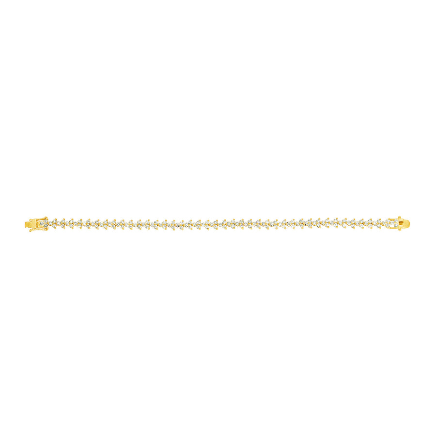 Carbon & Hyde Poppy Tennis Bracelet - Yellow Gold - Bracelets - Broken English Jewelry full view