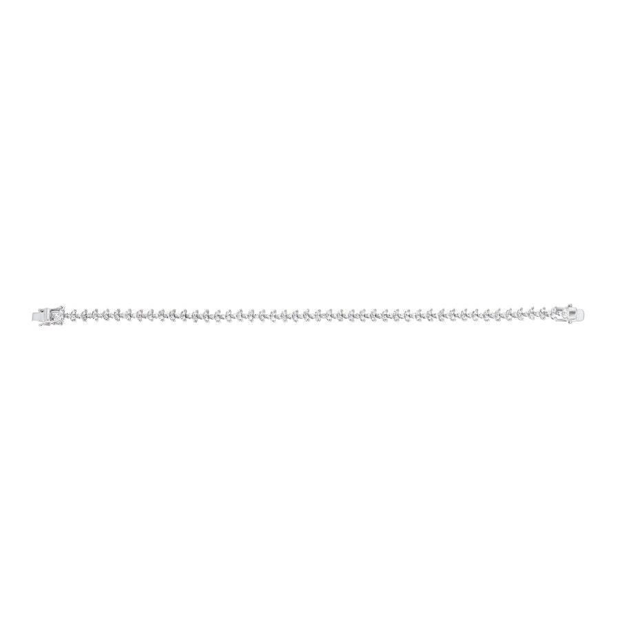Carbon & Hyde Mini Poppy Tennis Bracelet - White Gold - Bracelets - Broken English Jewelry full view