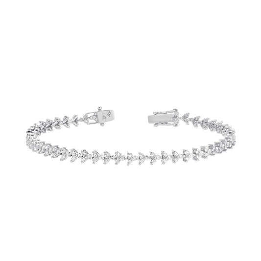 Mini Poppy Tennis Bracelet - White Gold - Main Img