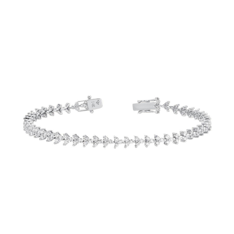 Carbon & Hyde Mini Poppy Tennis Bracelet - White Gold - Bracelets - Broken English Jewelry front view