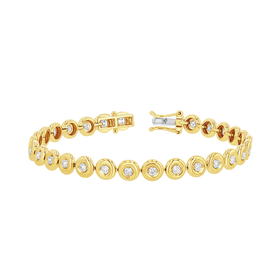 Carbon & Hyde Orb Tennis Bracelet - Yellow Gold - Bracelets - Broken English Jewelry front view