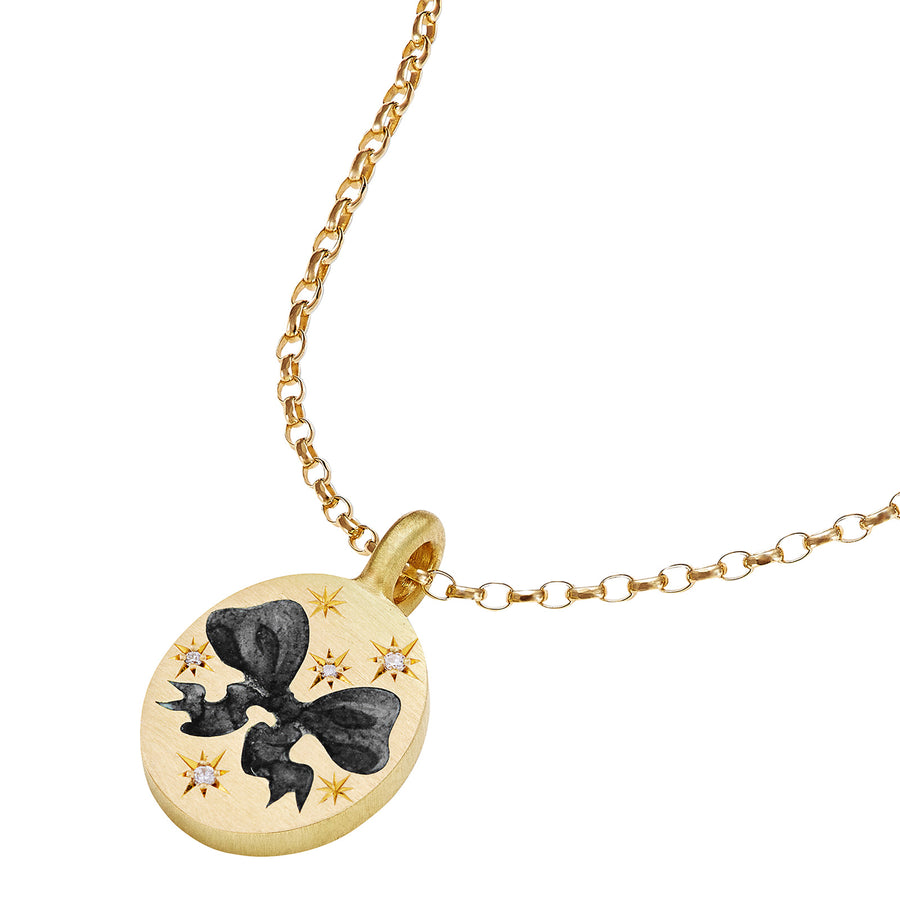 Cece Till Death Do Us Part Rococo Ribbon Pendant Necklace - Necklaces - Broken English Jewelry detail view