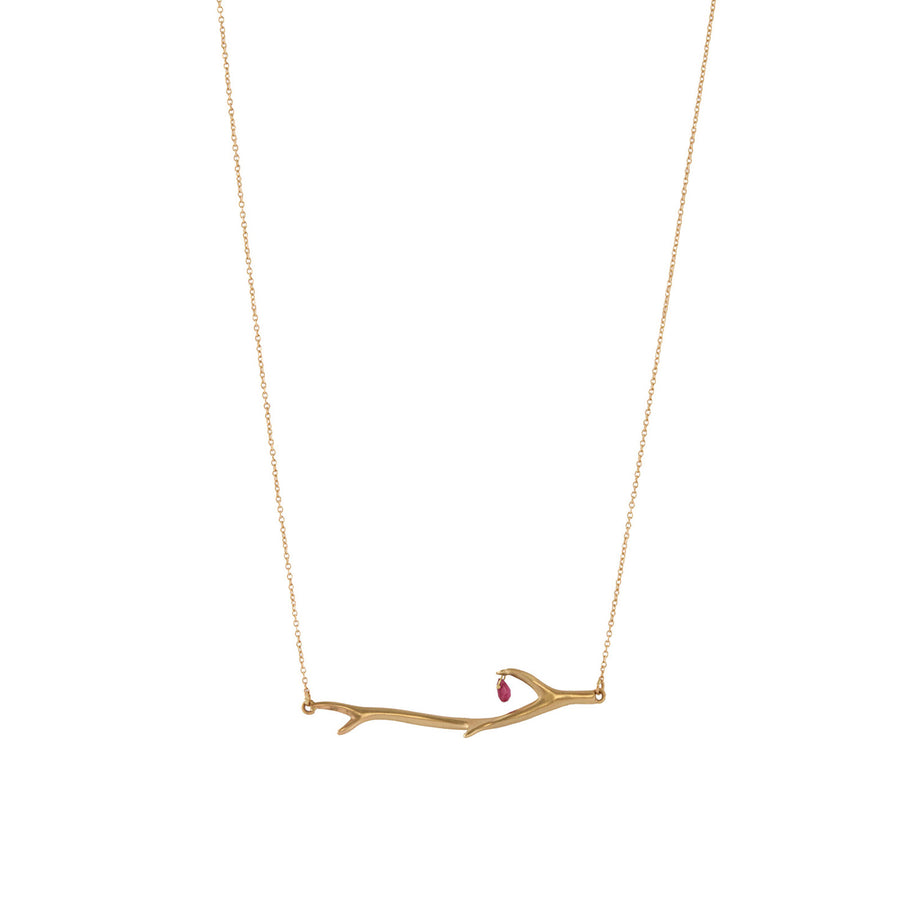 Annette Ferdinandsen Ruby Thorn Branch Pendant Necklace - Necklaces - Broken English Jewelry