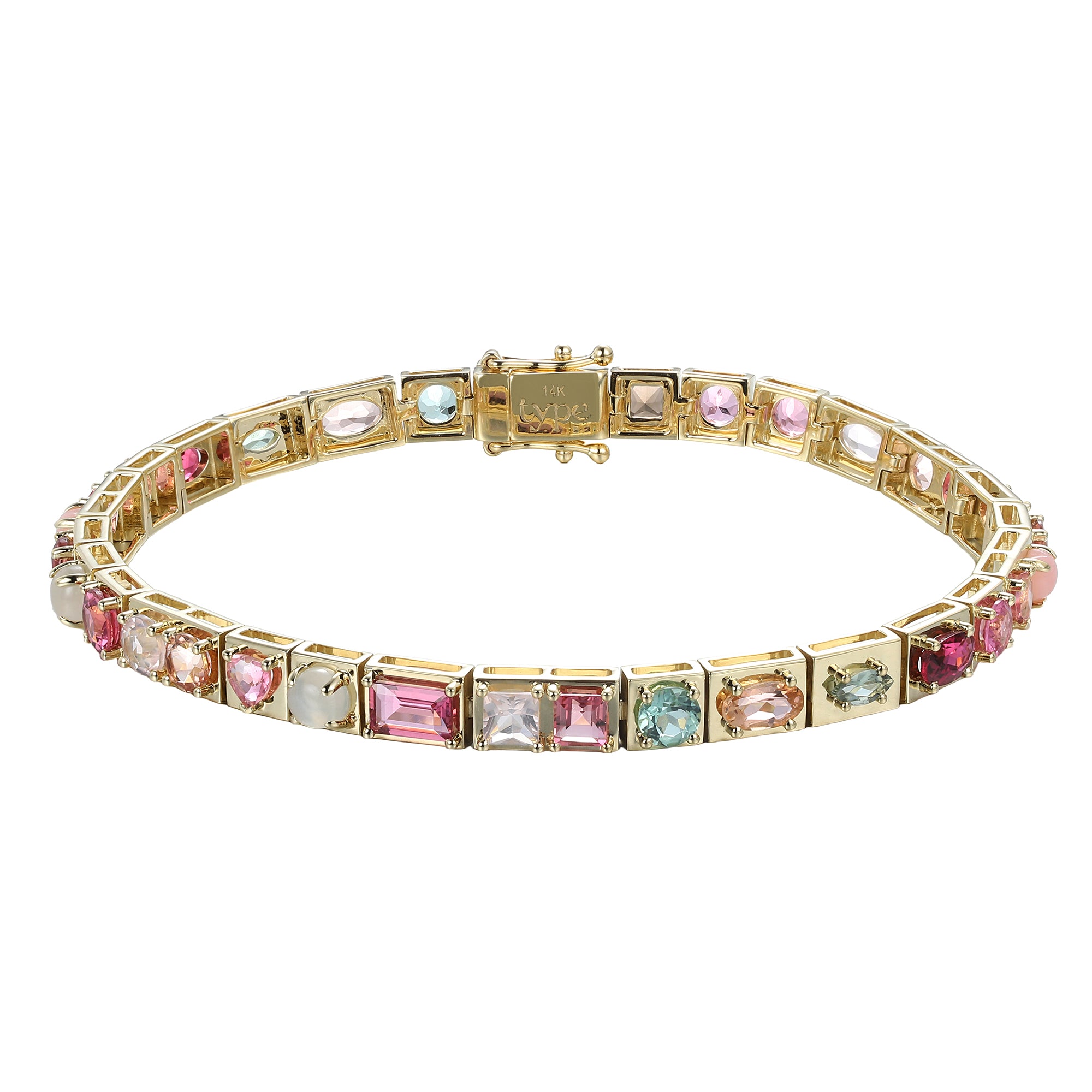 Type - Multicolored Gemstone Mini Pink Leggo Bracelet