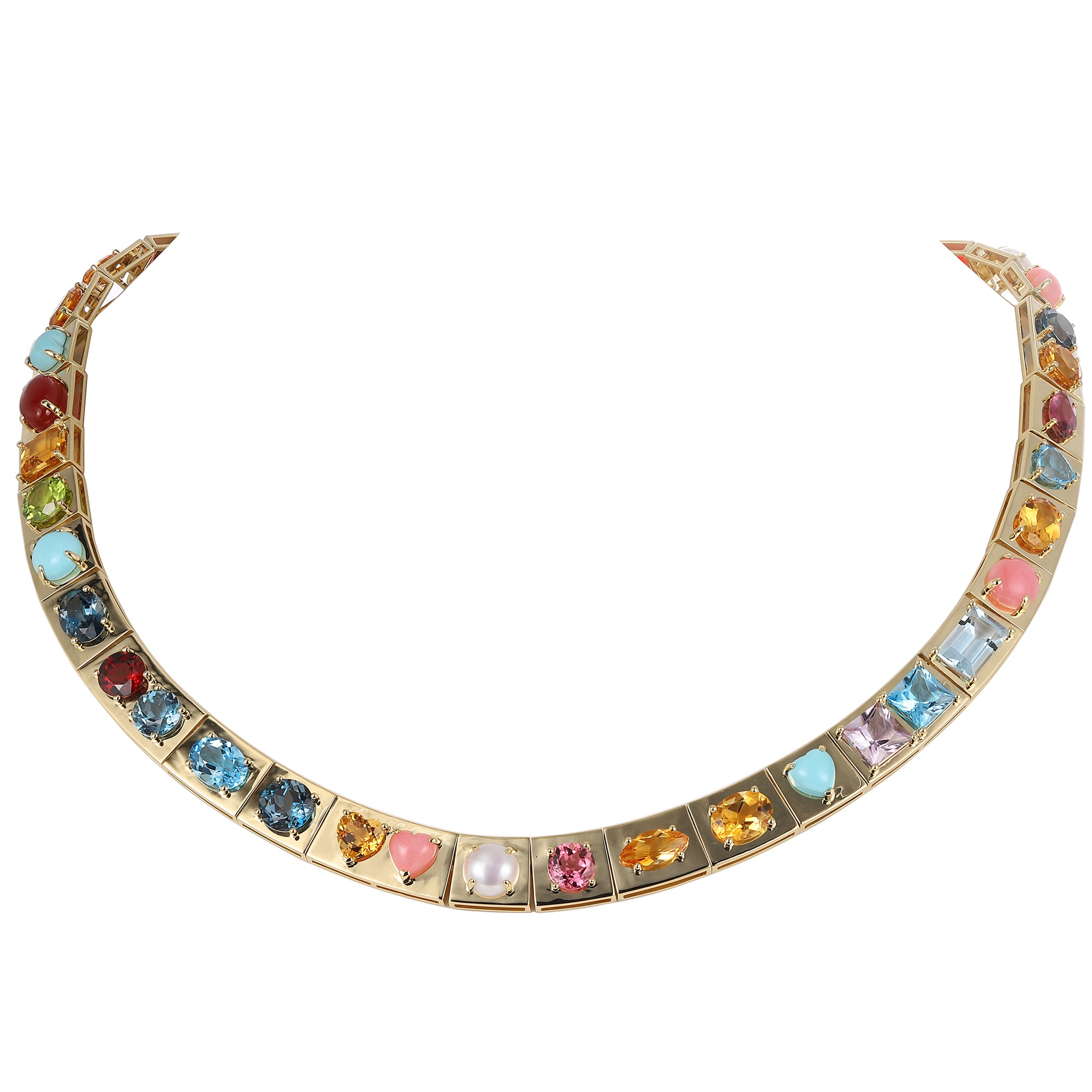 Leggo XL Multi Gemstone Collar Necklace