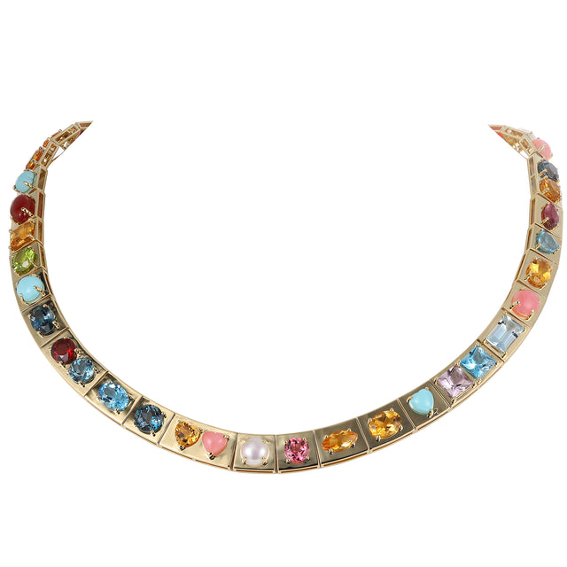 Leggo XL Multi Gemstone Collar Necklace